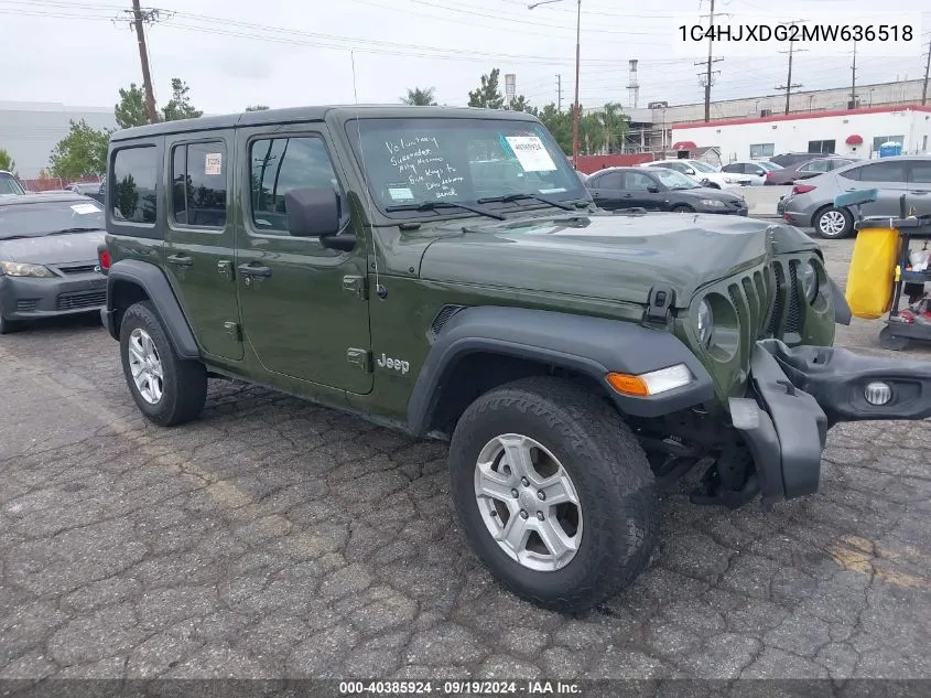 2021 Jeep Wrangler Unlimited Sport S 4X4 VIN: 1C4HJXDG2MW636518 Lot: 40385924