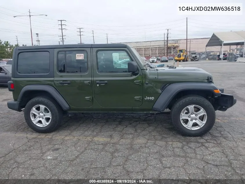 2021 Jeep Wrangler Unlimited Sport S 4X4 VIN: 1C4HJXDG2MW636518 Lot: 40385924