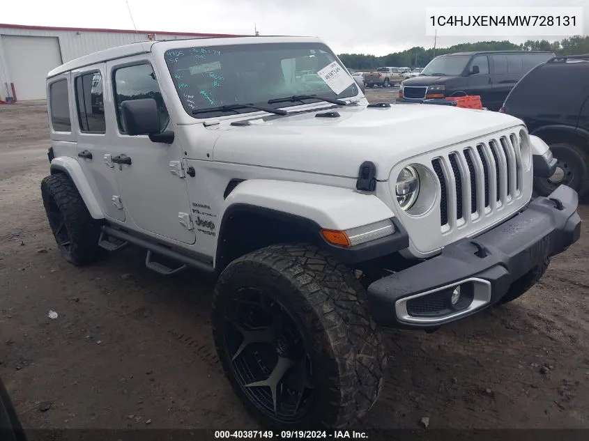 2021 Jeep Wrangler Unlimited Sahara 4X4 VIN: 1C4HJXEN4MW728131 Lot: 40387149