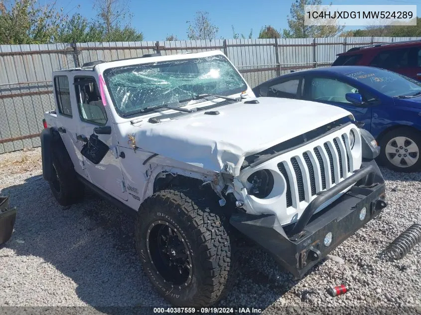 1C4HJXDG1MW524289 2021 Jeep Wrangler Unlimited Sport S 4X4