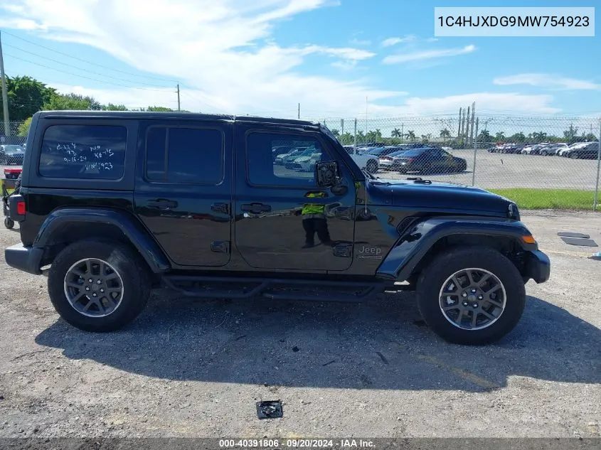 2021 Jeep Wrangler Unlimited 80Th Anniversary 4X4 VIN: 1C4HJXDG9MW754923 Lot: 40391806