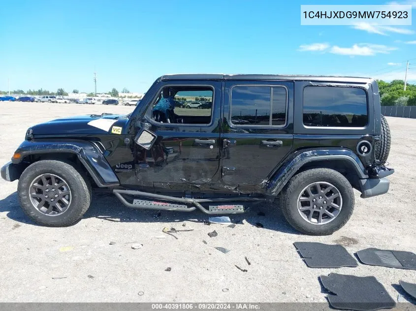 2021 Jeep Wrangler Unlimited 80Th Anniversary 4X4 VIN: 1C4HJXDG9MW754923 Lot: 40391806