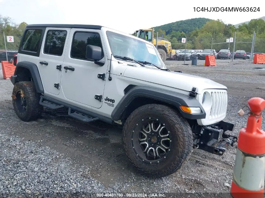 1C4HJXDG4MW663624 2021 Jeep Wrangler Unlimited Sport 4X4