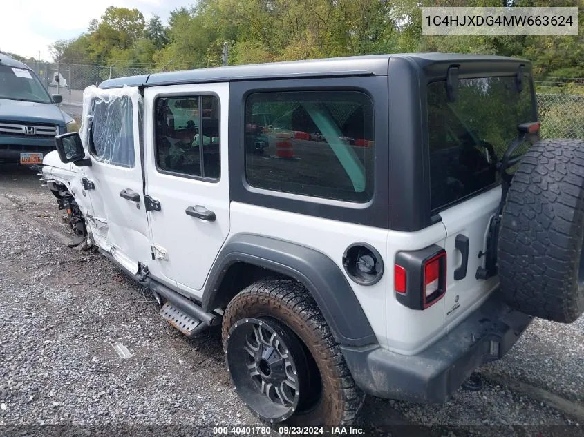 1C4HJXDG4MW663624 2021 Jeep Wrangler Unlimited Sport 4X4