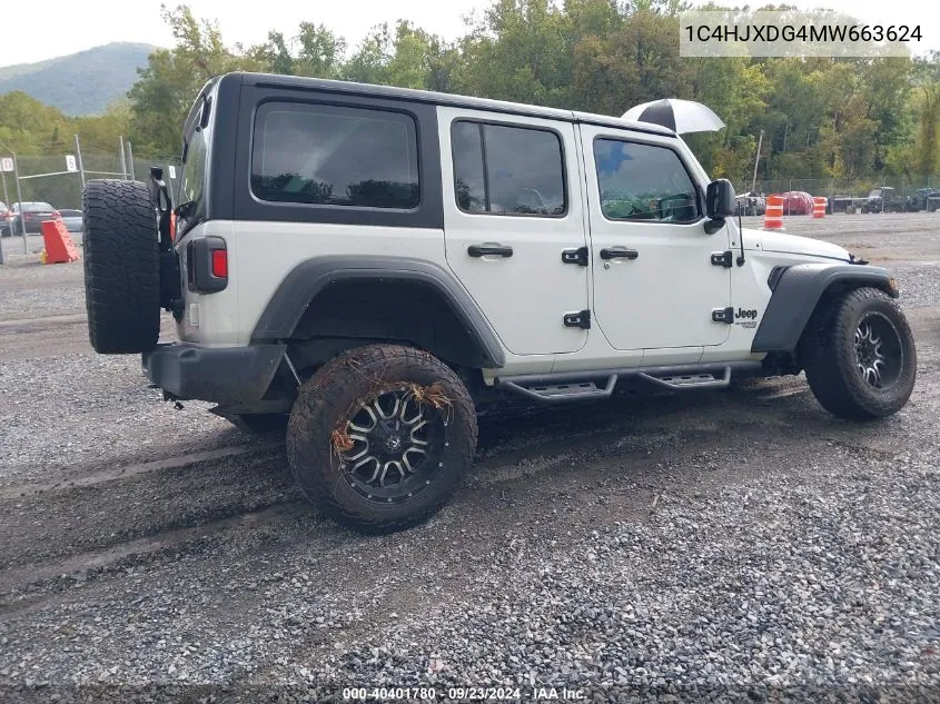 1C4HJXDG4MW663624 2021 Jeep Wrangler Unlimited Sport 4X4