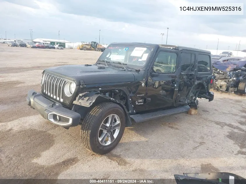 2021 Jeep Wrangler Unlimited Sahara VIN: 1C4HJXEN9MW525316 Lot: 40411151