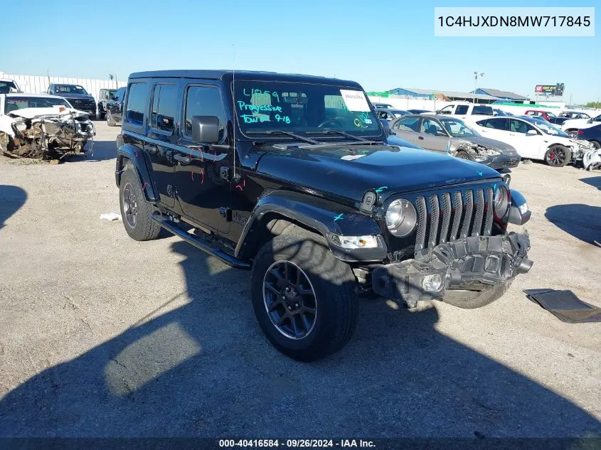 1C4HJXDN8MW717845 2021 Jeep Wrangler Unlimited Sport