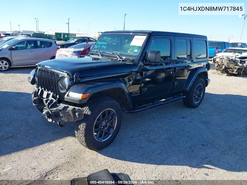 1C4HJXDN8MW717845 2021 Jeep Wrangler Unlimited Sport