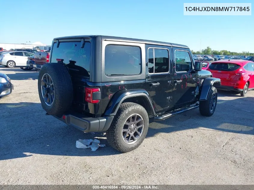 1C4HJXDN8MW717845 2021 Jeep Wrangler Unlimited Sport