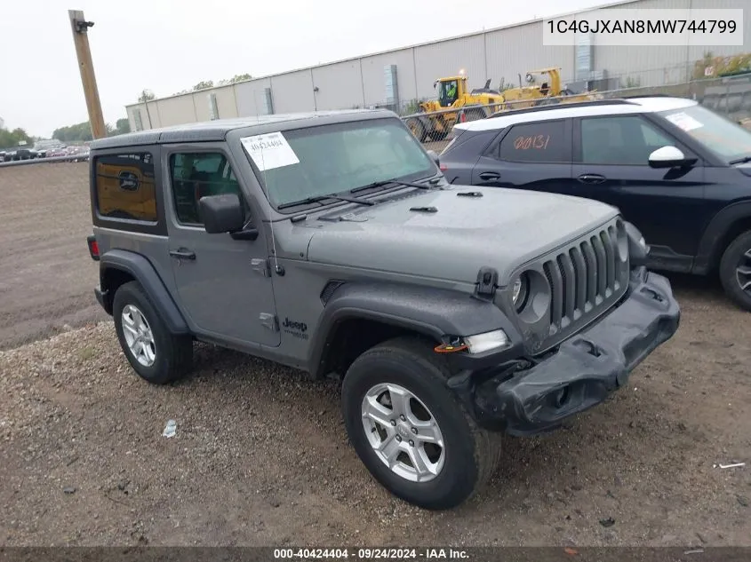 1C4GJXAN8MW744799 2021 Jeep Wrangler Sport