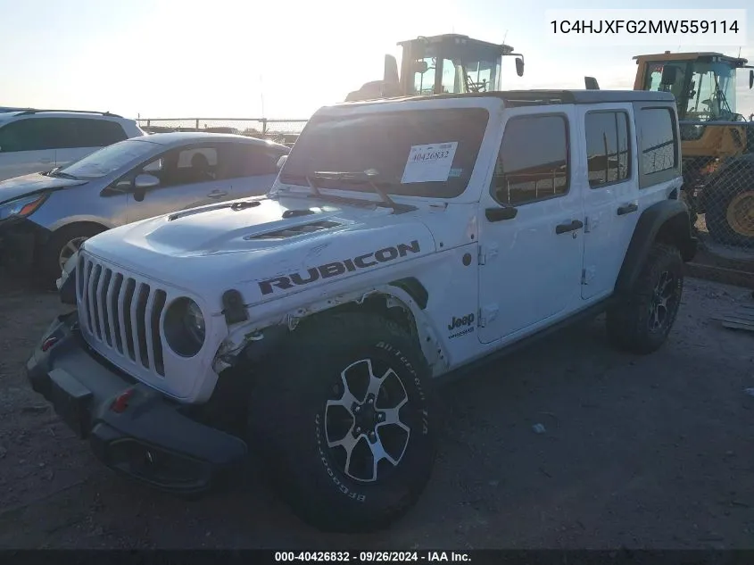 2021 Jeep Wrangler Unlimited Rubicon VIN: 1C4HJXFG2MW559114 Lot: 40426832