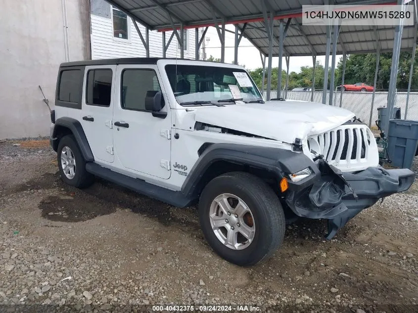 2021 Jeep Wrangler Unlimited Sport S 4X4 VIN: 1C4HJXDN6MW515280 Lot: 40432375