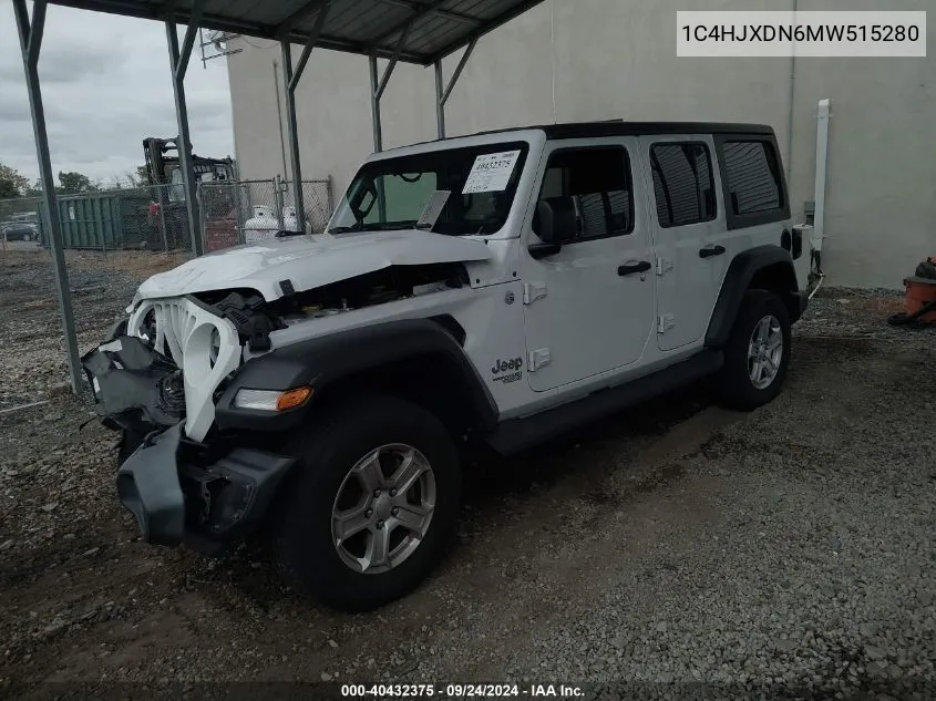 2021 Jeep Wrangler Unlimited Sport S 4X4 VIN: 1C4HJXDN6MW515280 Lot: 40432375