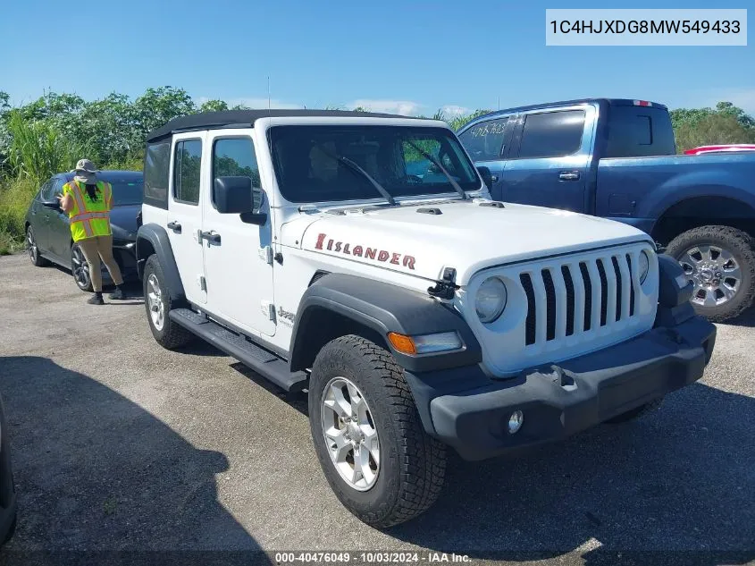 2021 Jeep Wrangler Unlimited Islander 4X4 VIN: 1C4HJXDG8MW549433 Lot: 40476049