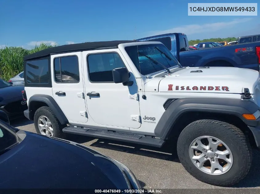 2021 Jeep Wrangler Unlimited Islander 4X4 VIN: 1C4HJXDG8MW549433 Lot: 40476049