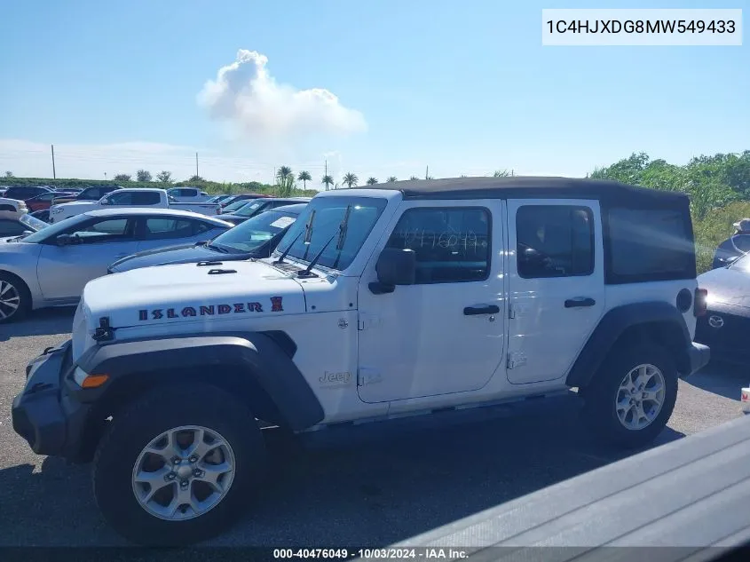 2021 Jeep Wrangler Unlimited Islander 4X4 VIN: 1C4HJXDG8MW549433 Lot: 40476049