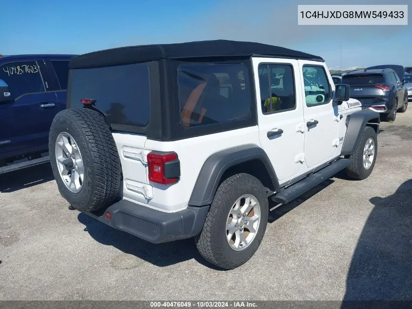 2021 Jeep Wrangler Unlimited Islander 4X4 VIN: 1C4HJXDG8MW549433 Lot: 40476049