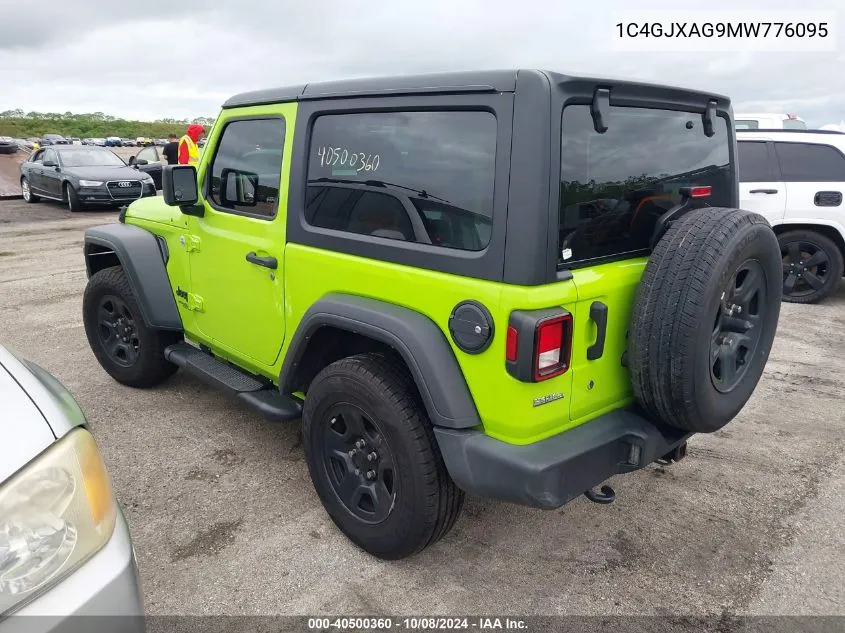 2021 Jeep Wrangler Sport 4X4 VIN: 1C4GJXAG9MW776095 Lot: 40500360