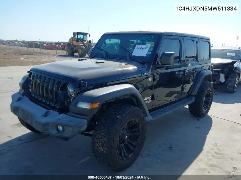 1C4HJXDN5MW511334 2021 Jeep Wrangler Unlimited Sport S 4X4