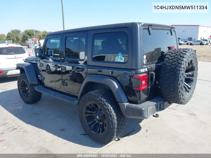 2021 Jeep Wrangler Unlimited Sport S 4X4 VIN: 1C4HJXDN5MW511334 Lot: 40500487