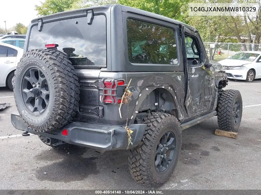 2021 Jeep Wrangler Willys 4X4 VIN: 1C4GJXAN6MW810329 Lot: 40514148