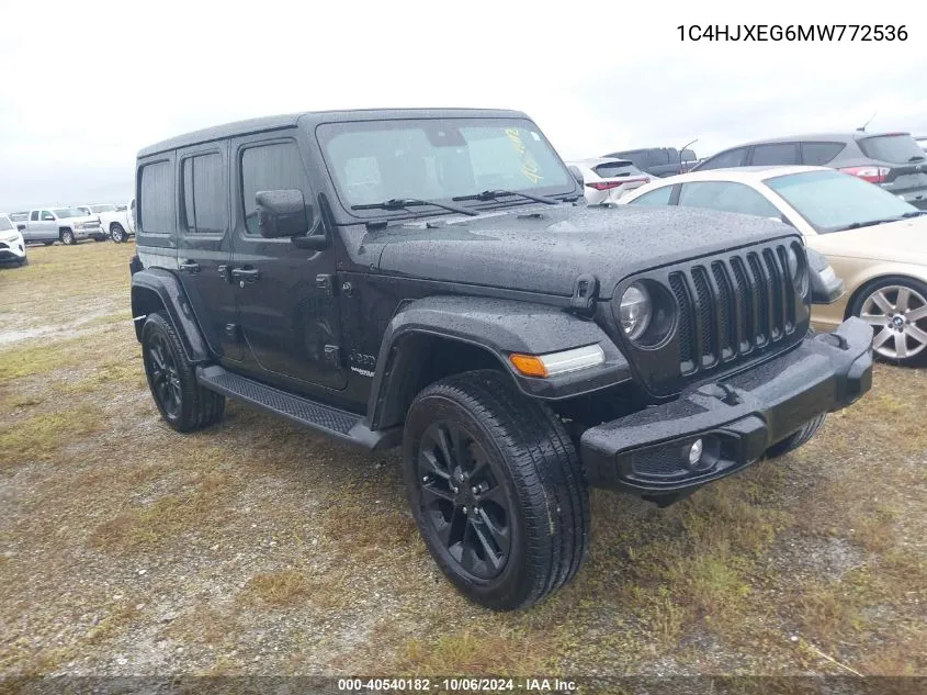 2021 Jeep Wrangler Unlimited High Altitude 4X4 VIN: 1C4HJXEG6MW772536 Lot: 40540182