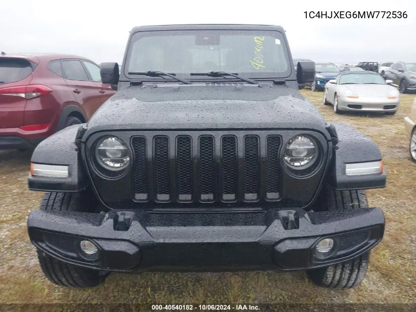 2021 Jeep Wrangler Unlimited High Altitude 4X4 VIN: 1C4HJXEG6MW772536 Lot: 40540182