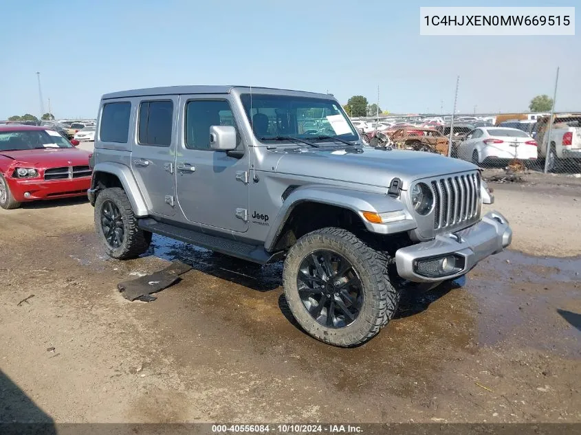 2021 Jeep Wrangler Unlimited High Altitude 4X4 VIN: 1C4HJXEN0MW669515 Lot: 40556084