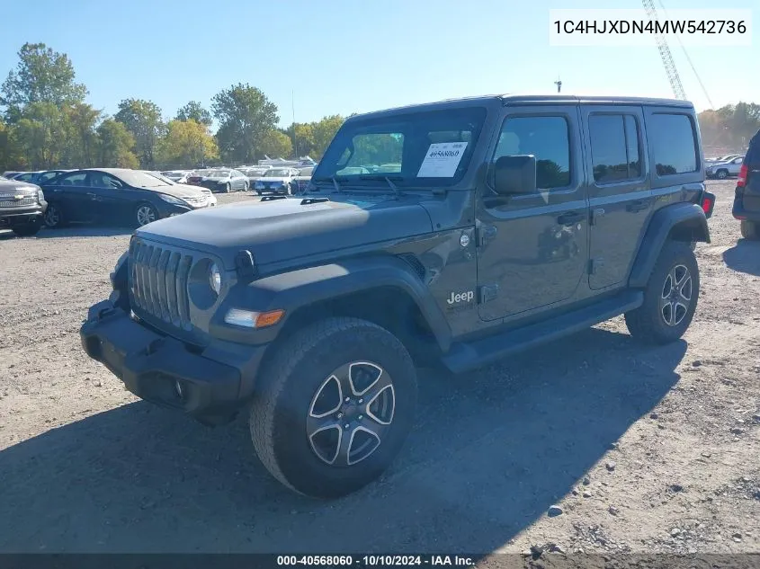 2021 Jeep Wrangler Unlimited Sport S 4X4 VIN: 1C4HJXDN4MW542736 Lot: 40568060