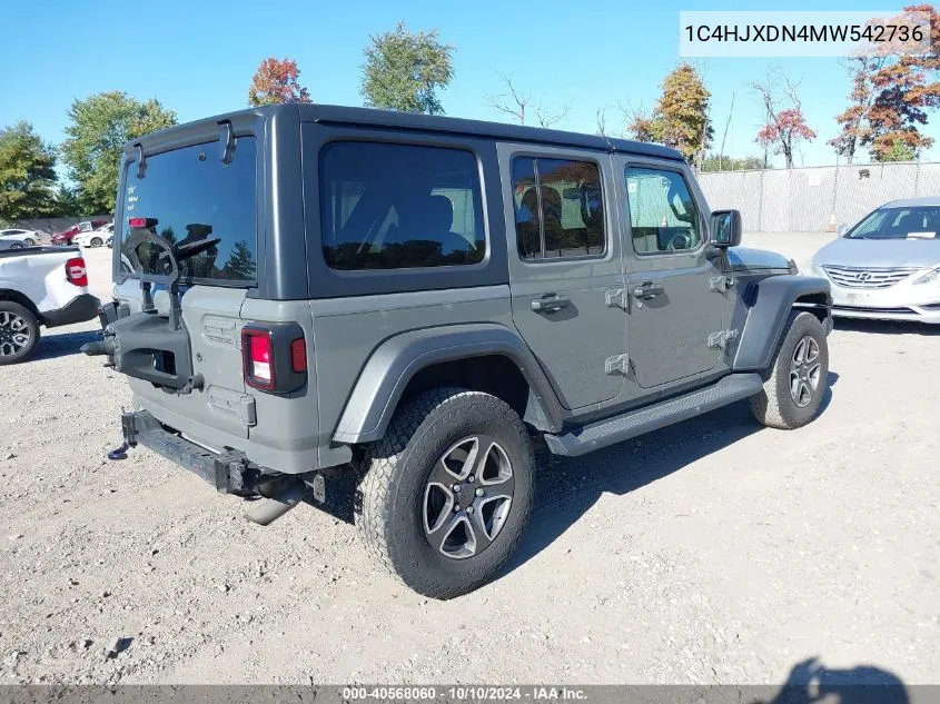 2021 Jeep Wrangler Unlimited Sport S 4X4 VIN: 1C4HJXDN4MW542736 Lot: 40568060