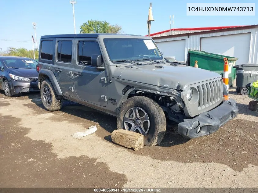 2021 Jeep Wrangler Unlimited Sport S 4X4 VIN: 1C4HJXDN0MW743713 Lot: 40569941