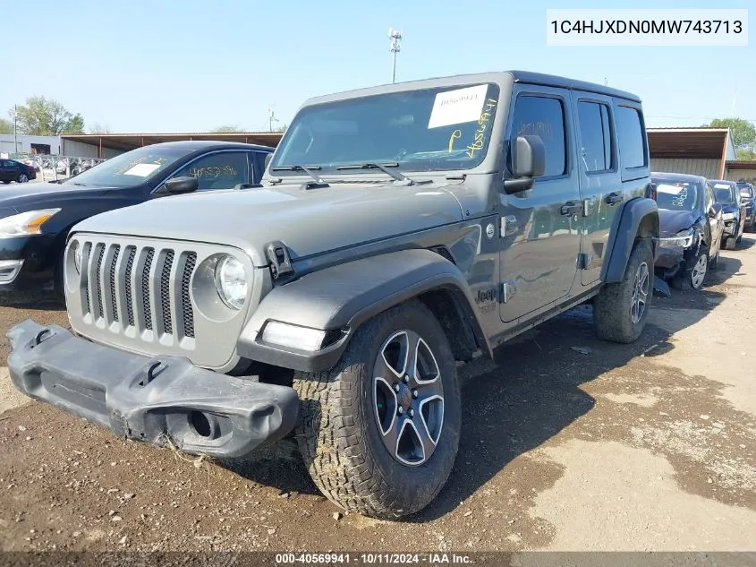 2021 Jeep Wrangler Unlimited Sport S 4X4 VIN: 1C4HJXDN0MW743713 Lot: 40569941