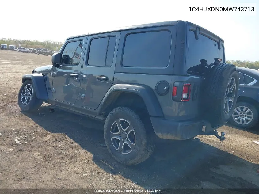 2021 Jeep Wrangler Unlimited Sport S 4X4 VIN: 1C4HJXDN0MW743713 Lot: 40569941