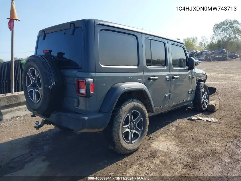 2021 Jeep Wrangler Unlimited Sport S 4X4 VIN: 1C4HJXDN0MW743713 Lot: 40569941