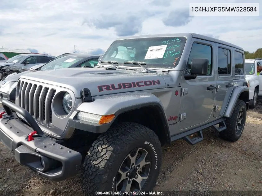 2021 Jeep Wrangler Unlimited Rubicon 4X4 VIN: 1C4HJXFG5MW528584 Lot: 40570685