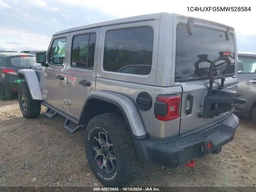 2021 Jeep Wrangler Unlimited Rubicon 4X4 VIN: 1C4HJXFG5MW528584 Lot: 40570685