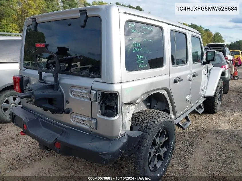 2021 Jeep Wrangler Unlimited Rubicon 4X4 VIN: 1C4HJXFG5MW528584 Lot: 40570685