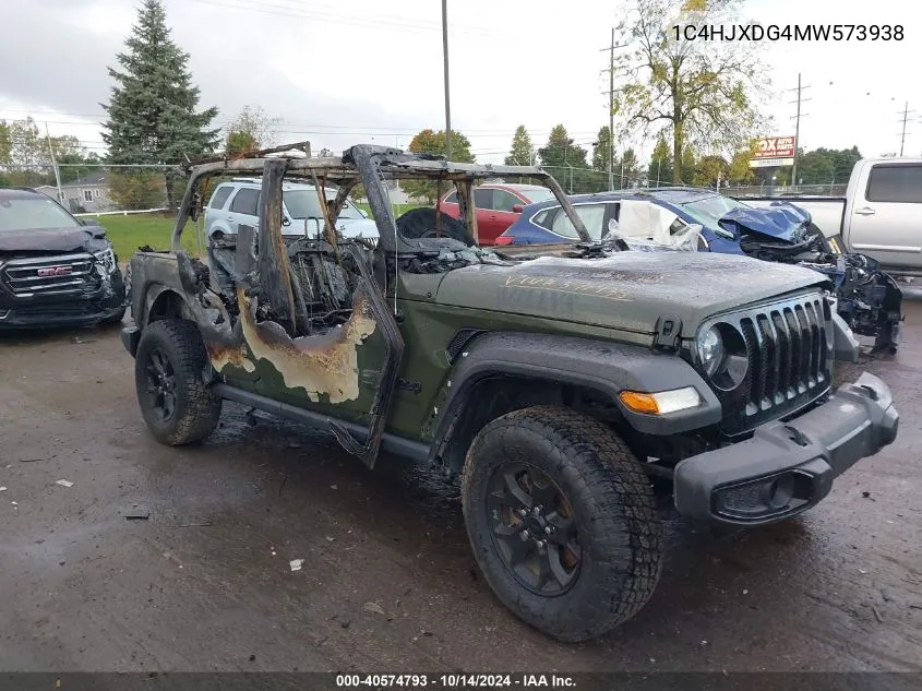 2021 Jeep Wrangler Unlimited Sport VIN: 1C4HJXDG4MW573938 Lot: 40574793