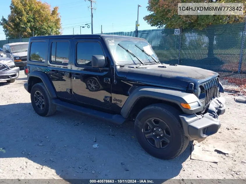 2021 Jeep Wrangler Unlimited Sport 4X4 VIN: 1C4HJXDM8MW773842 Lot: 40578663