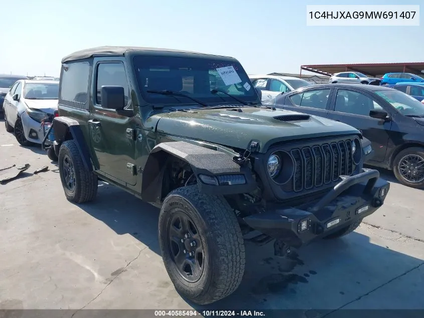 2021 Jeep Wrangler Sport 4X4 VIN: 1C4HJXAG9MW691407 Lot: 40585494