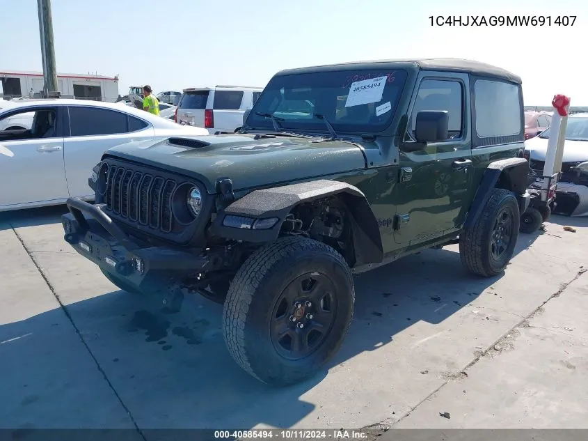 2021 Jeep Wrangler Sport 4X4 VIN: 1C4HJXAG9MW691407 Lot: 40585494