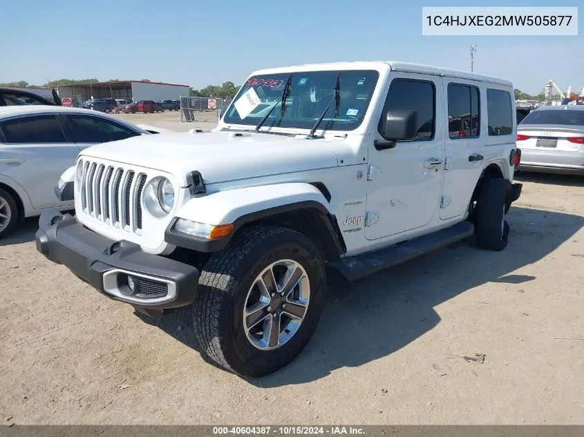 2021 Jeep Wrangler Unlimited Sahara 4X4 VIN: 1C4HJXEG2MW505877 Lot: 40604387