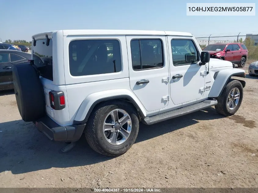 2021 Jeep Wrangler Unlimited Sahara 4X4 VIN: 1C4HJXEG2MW505877 Lot: 40604387