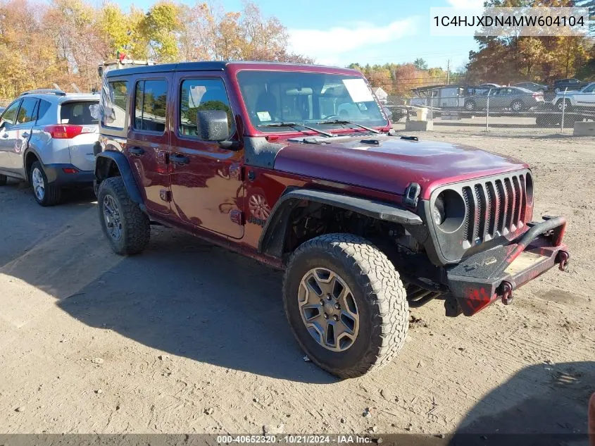 2021 Jeep Wrangler Unlimited Islander 4X4 VIN: 1C4HJXDN4MW604104 Lot: 40652320