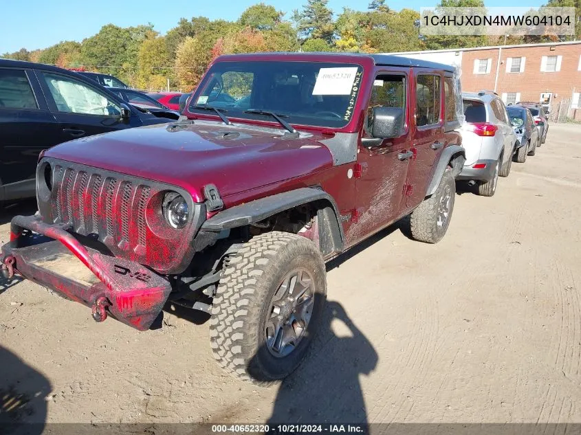 2021 Jeep Wrangler Unlimited Islander 4X4 VIN: 1C4HJXDN4MW604104 Lot: 40652320