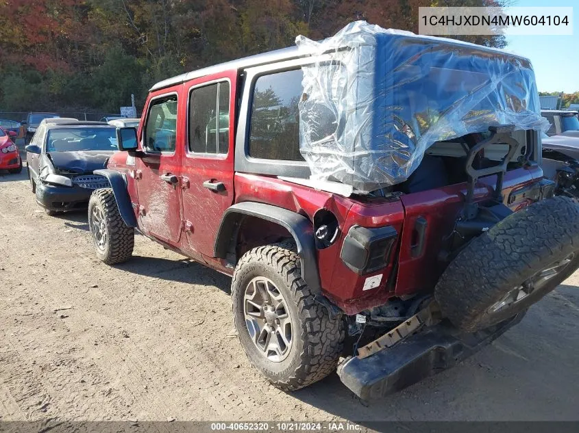 2021 Jeep Wrangler Unlimited Islander 4X4 VIN: 1C4HJXDN4MW604104 Lot: 40652320