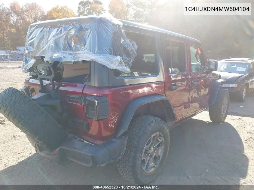 2021 Jeep Wrangler Unlimited Islander 4X4 VIN: 1C4HJXDN4MW604104 Lot: 40652320