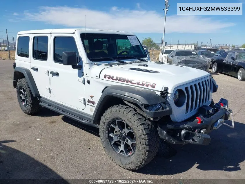 2021 Jeep Wrangler Unlimited Rubicon 4X4 VIN: 1C4HJXFG2MW533399 Lot: 40657729