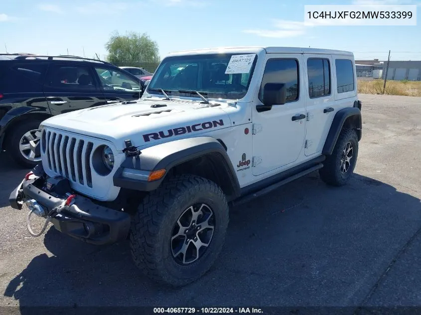 2021 Jeep Wrangler Unlimited Rubicon 4X4 VIN: 1C4HJXFG2MW533399 Lot: 40657729