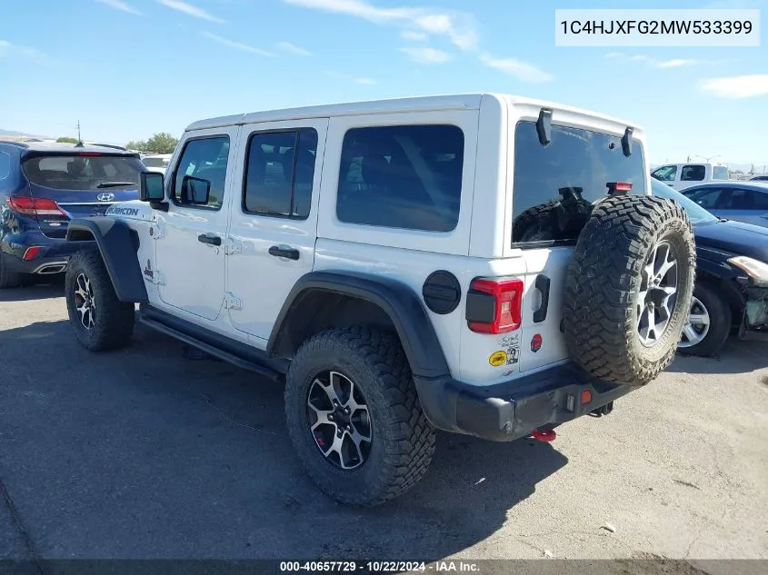 2021 Jeep Wrangler Unlimited Rubicon 4X4 VIN: 1C4HJXFG2MW533399 Lot: 40657729